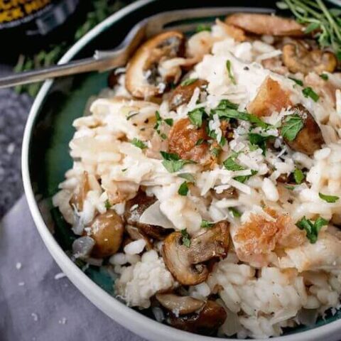 Risotto with chicken and mushrooms